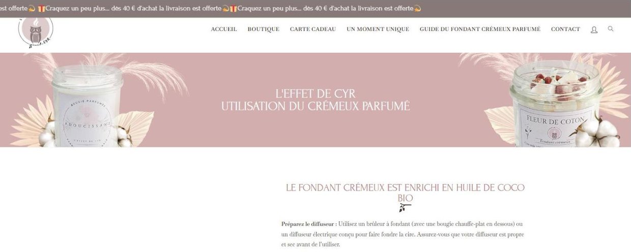 Guide du fondant crémeux parfumé sur le site L'Effet de Cyr