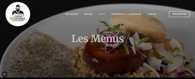 Page Les Menus du site La Table de l'Enchanteur