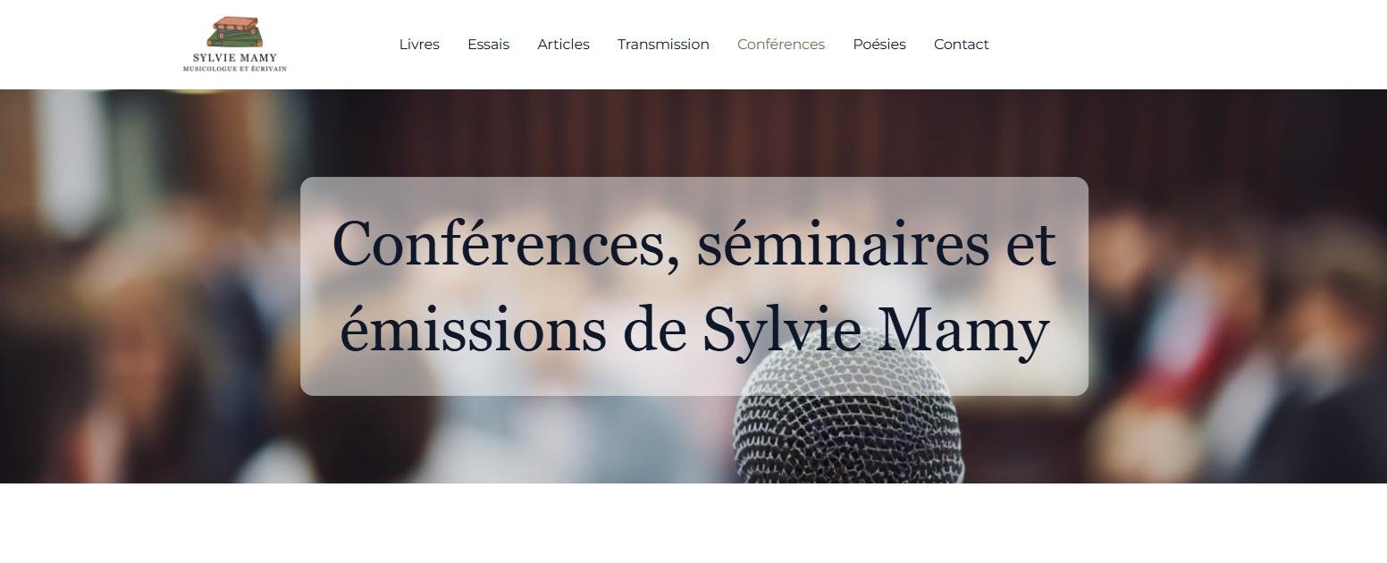 Page Conférences du site de Sylvie Mamy
