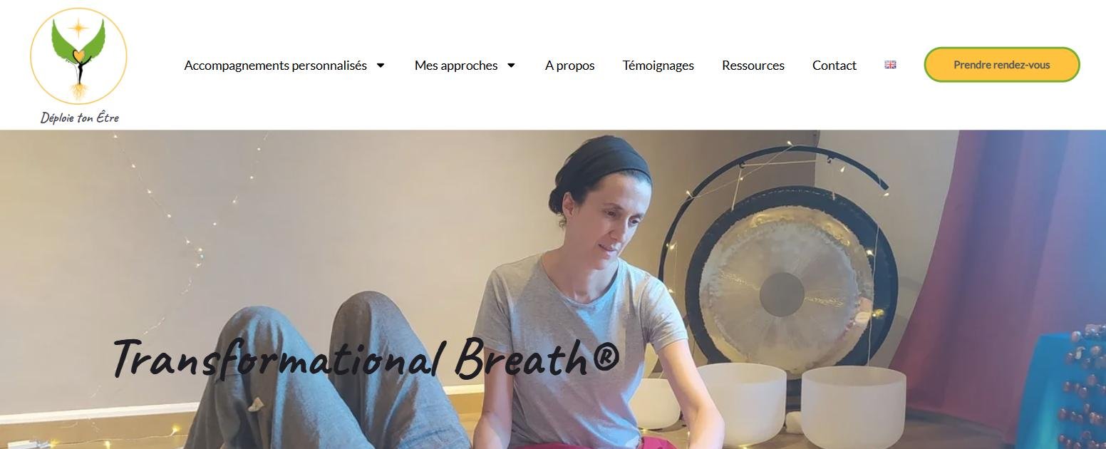 Page Respiration transformatrice du site Déploie ton Être