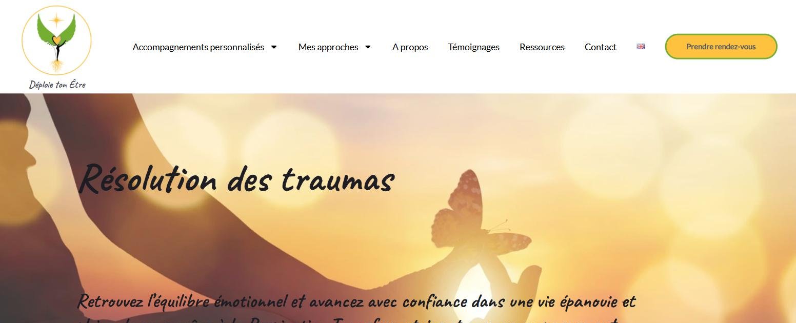 Page Résolution des traumas du site Déploie ton Être