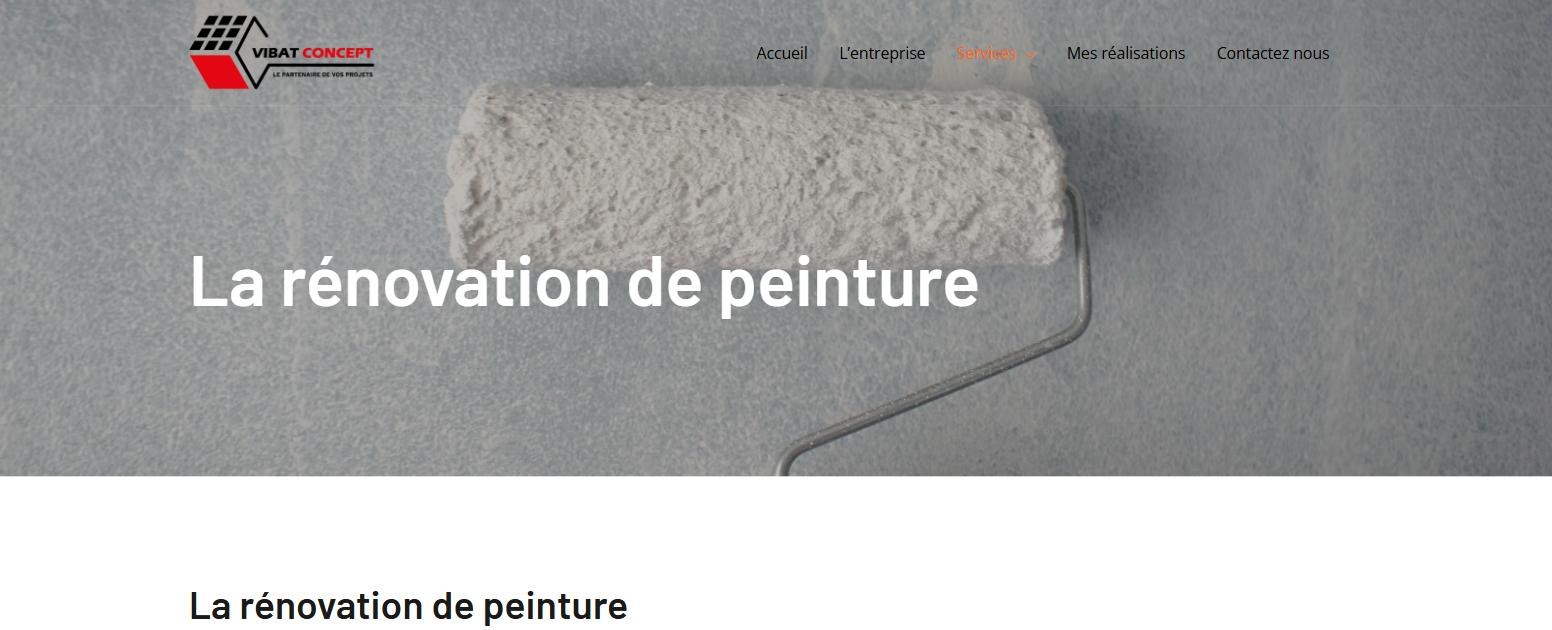 Page du service peinture du site de Vibat Concept