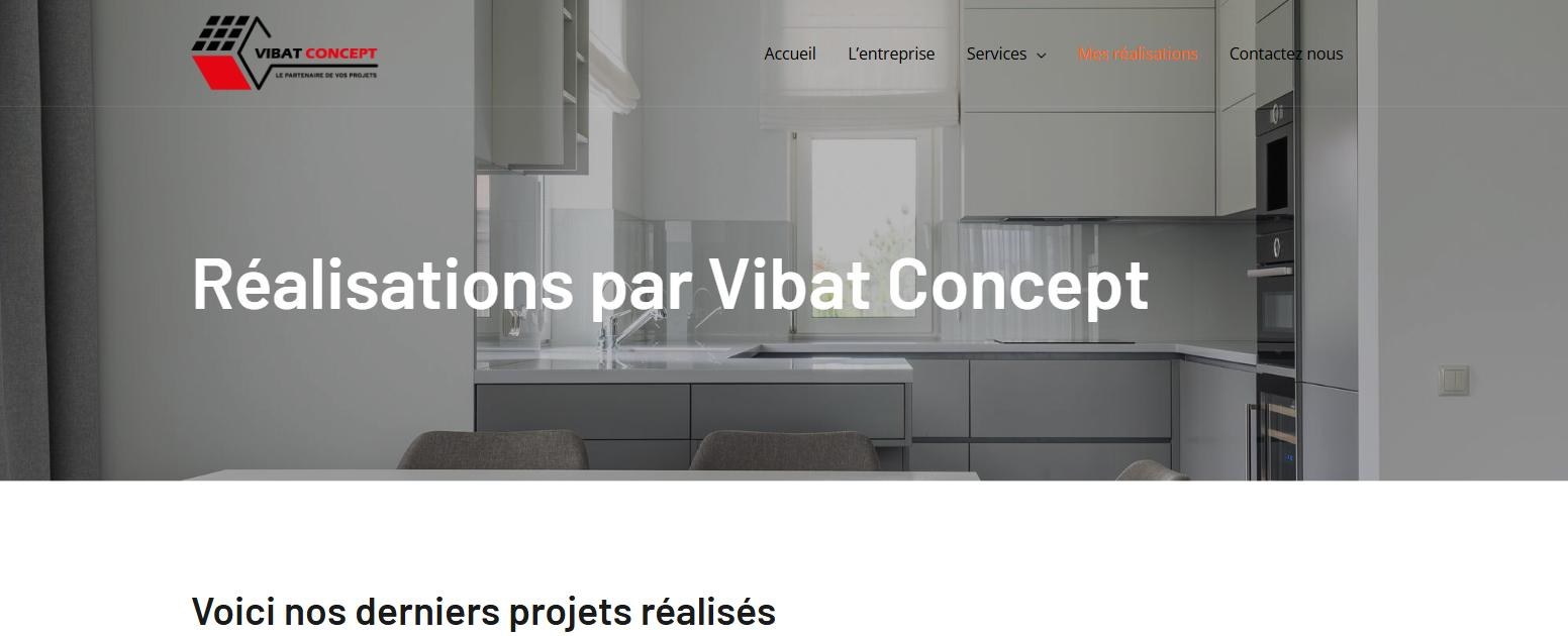 Page Mes réalisations du site de Vibat Concept